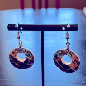 Lightweight abalone shell pierced earring with silver hook. Bundle and save!